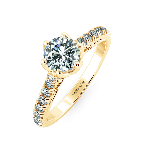 Nhẫn đính hôn Bridge Accent vintage, đai tấm NCH1608 3